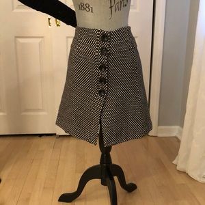 Talbots Black and White Button-up Skirt
